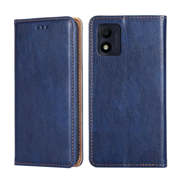 Alcatel 1B 2022 Pure Color Magnetic Leatherette Phone Case(Blue)