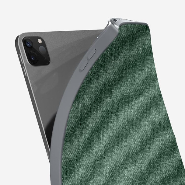 Mutural Multi-fold Smart Leather Tablet Case - iPad Pro 12.9 2021 / 2020(Dark Green)