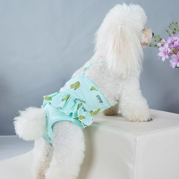 Banana Printed Dog Physiological Pants Comfortable Breathable Strap Pet Physiological Pants, Size: M(Green)