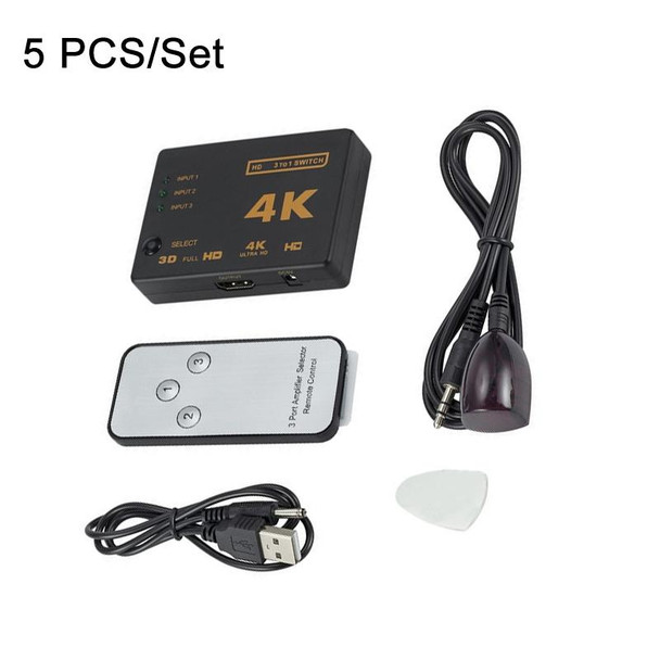 5 PCS/Set 4K 3 into 1 out HDMI Switcher With Remote Control