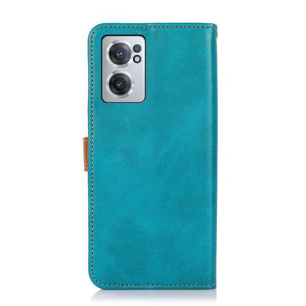 OnePlus Nord CE 2 5G KHAZNEH Dual-color Cowhide Texture Flip Leather Phone Case(Blue)