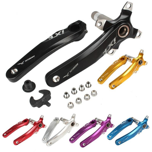 JIANKUN IXF Mountain Bike Hollow Crank Modified Single-plate Left and Right Cranks Crankshaft Bottom Axle, Style:Left and Right Crank(Green)