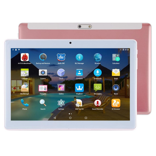 3G Phone Call Tablet, 10.1 inch 2.5D, 2GB+32GB, Android 7.0 MTK6580 Quad Core 1.3GHz, Dual SIM, Support GPS / OTG, with Leatherette Case(Rose Gold)