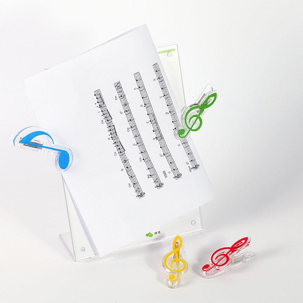 10 PCS PP Material Stainless Steel Spring Music Note Shape Book Clip Deluxe Page Holder, Random Color Delivery