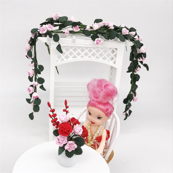 1:12 Mini House Toy Simulation Rose String for Easel Swing Garden Scene(Random Color Delivery)