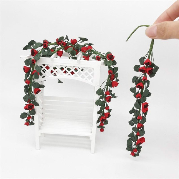 1:12 Mini House Toy Simulation Rose String for Easel Swing Garden Scene(Random Color Delivery)