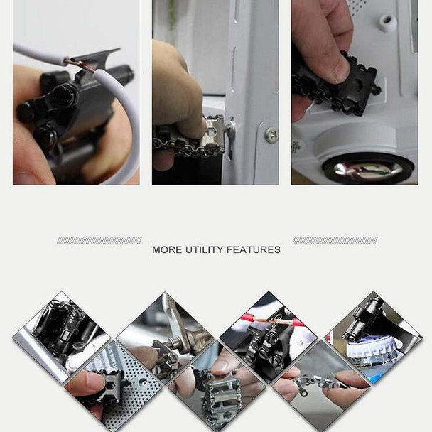 Multifunctional Stainless Steel Outdoor Survive Tool Bracelet for Men(316L Wide Silver)