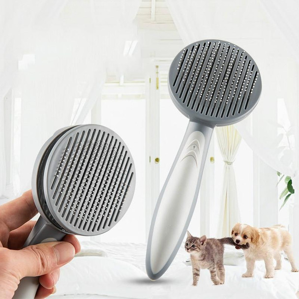 Pet Self-Cleaning Comb Cat Comb Dog Needle Comb Cat Hair Removal Comb Floating Brush(Fresh Mint)