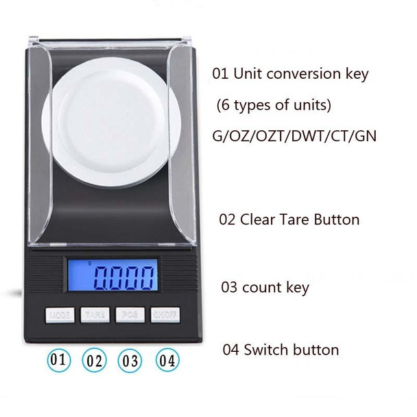 10g/0.001g High-Precision Portable Jewelry Scale  Mini Electronic Scale Precision Carat Electronic Scale