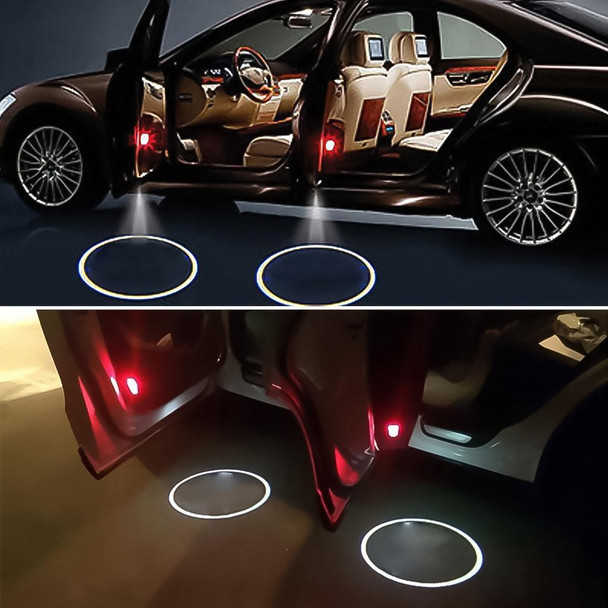 2 PCS LED Car Door Welcome Logo Car Brand Shadow Light Laser Projector Lamp for Volvo(Silver)