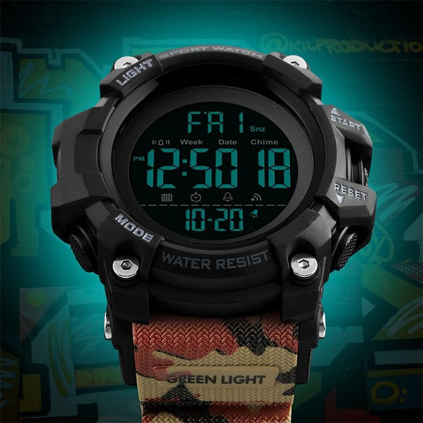 SKMEI 1384 Multifunctional Men Outdoor Fashion Noctilucent Waterproof LED Digital Watch (Black)