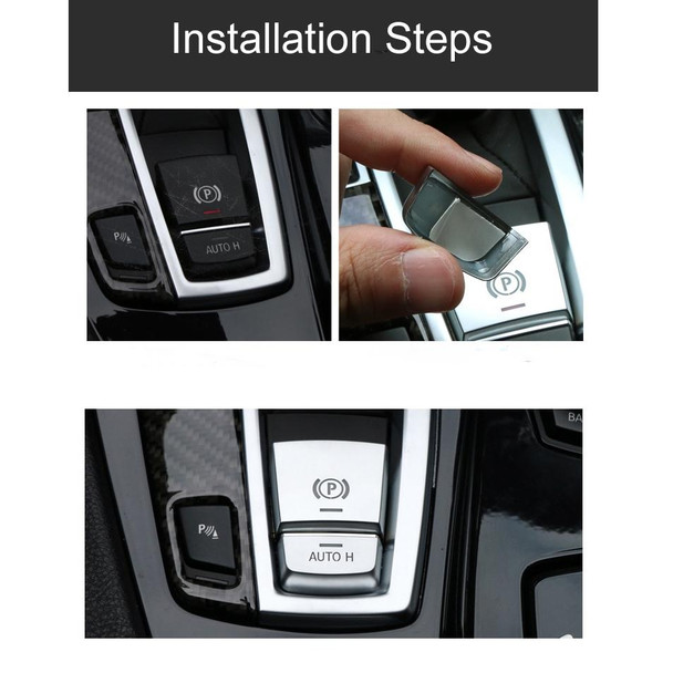 SRXTZM Parking Brake Switch P Button Cover ABS Chrome for BMW F10 F07 F01 X3 F25 X4 F26 F11 F06 X5 F15 X6 F16 Accessories(Silver)