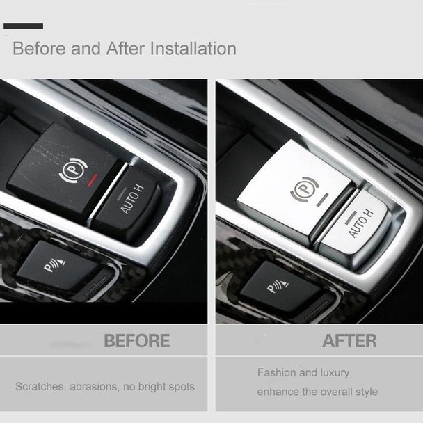SRXTZM Parking Brake Switch P Button Cover ABS Chrome for BMW F10 F07 F01 X3 F25 X4 F26 F11 F06 X5 F15 X6 F16 Accessories(Silver)