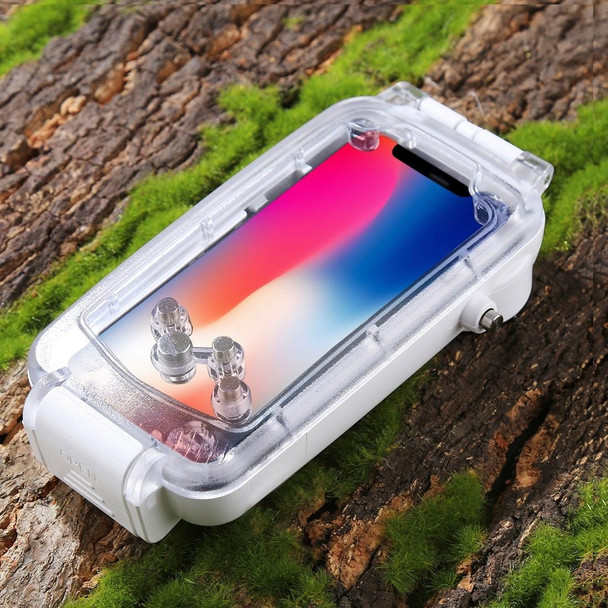 PULUZ 40m/130ft Waterproof Diving Case for iPhone X / XS, Photo Video Taking Underwater Housing Cover(White)