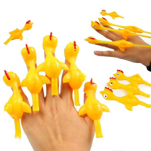 40 PCS Stretching Finger Ejection Turkey Sticky Tricky Toy(Yellow)