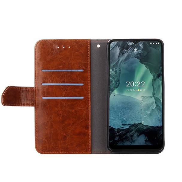 Google Pixel 7 5G Geometric Stitching Horizontal Flip TPU + PU Leather Phone Case(Dark Brown)