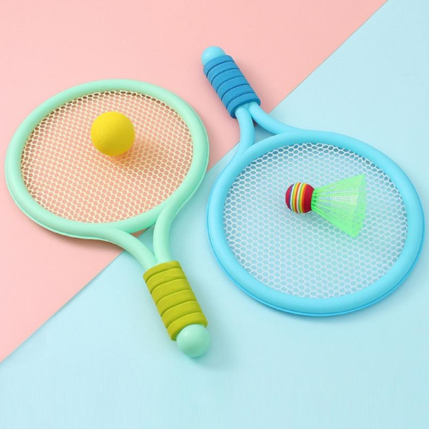 2 Pairs Children Badminton Tennis Racket Outdoor Sports With Two Balls(Pink Green)