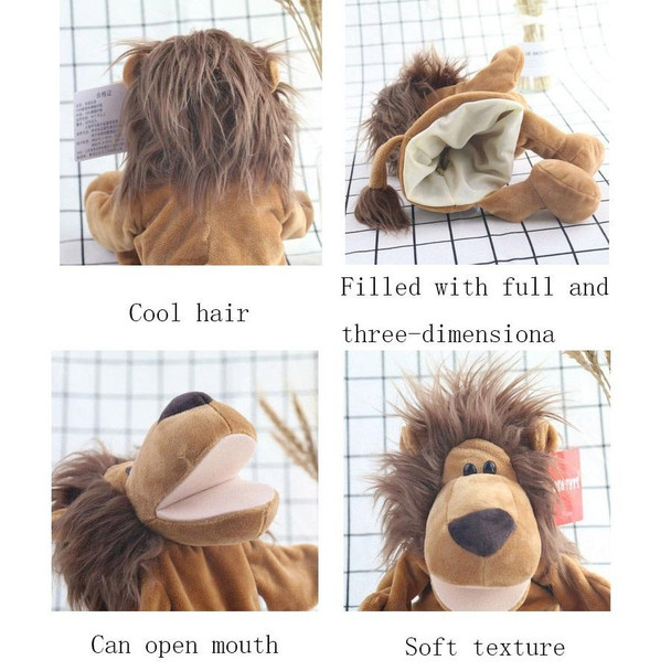 Toddler Cartoon Animal Plush Hand Puppet Toy Parent-Child Storytelling Props, Height: 30cm(Wolf)