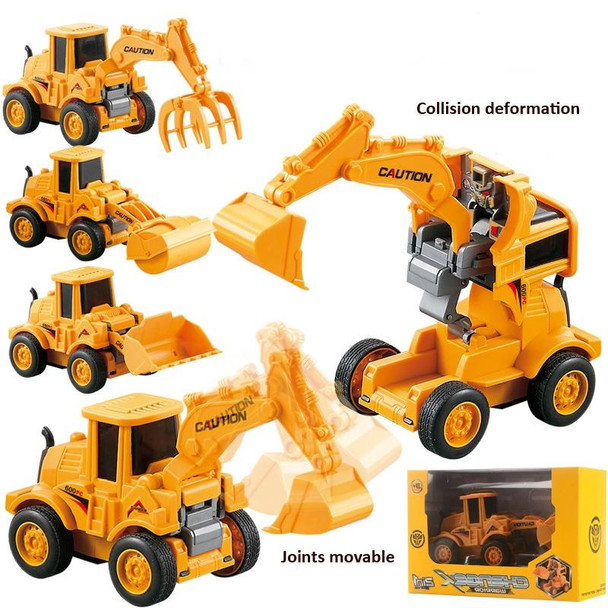 Children Educational Inertial Collision Deformation Engineering Vehicle Toy Model(Bulldozer)