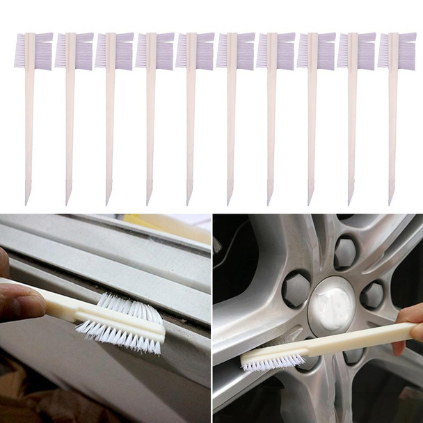 10 PCS Car Head Engine Brush Double-Sided Groove Brush(White)