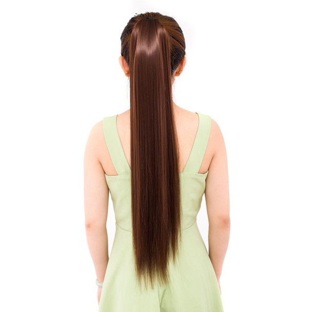 Natural Long Straight Hair Ponytail Bandage-style Wig Ponytail for WomenLength: 75cm(Black Brown)