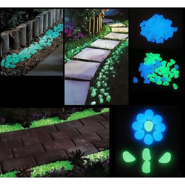 100 PCS Glow in The Dark Garden Pebbles for Walkways & Decoration and Plants Luminous Stones(White)