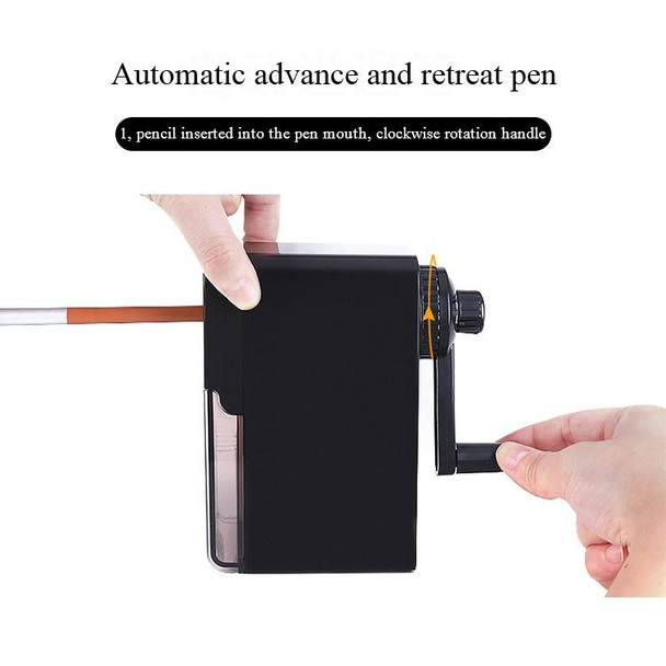 Hand Crank Mechanical Art Student Pencil Sharpeners Tool Office School Supplies(Black)