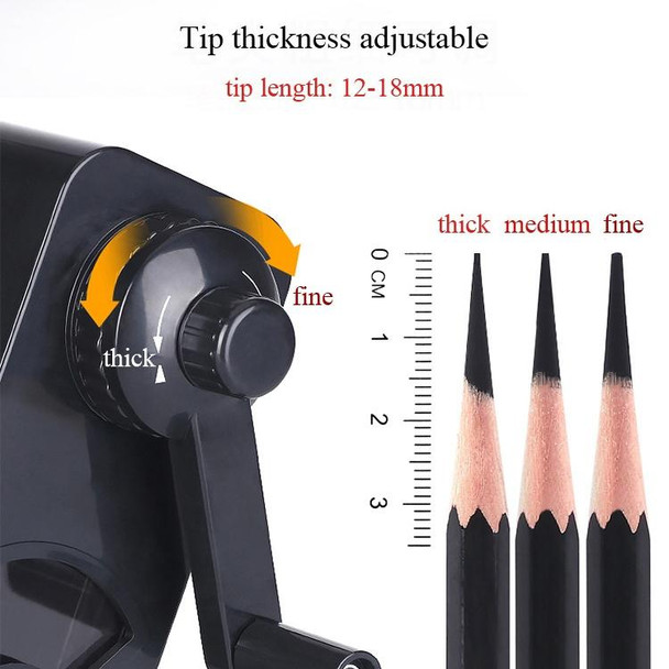 Hand Crank Mechanical Art Student Pencil Sharpeners Tool Office School Supplies(Black)