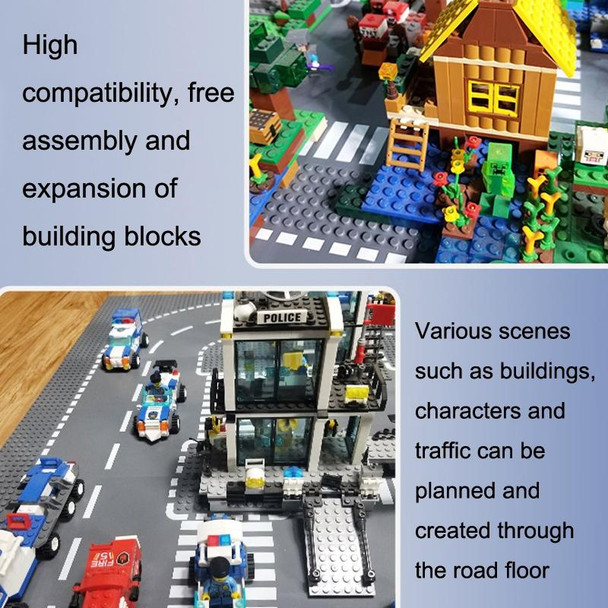 Children Urban Road Floor Plastic Multi-functional Splicing Building Block Toys, Style: Straight