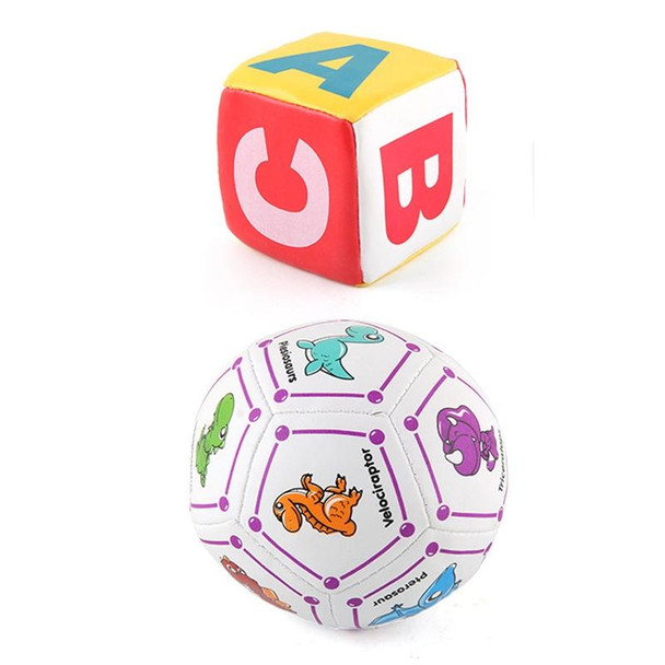 1808B-1 Children Soft Leatherette Ball Cartoon Pattern Solid Cotton-Filled Sponge Ball