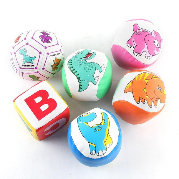 1808B-1 Children Soft Leatherette Ball Cartoon Pattern Solid Cotton-Filled Sponge Ball