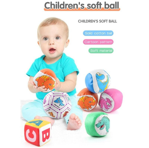 1808B-1 Children Soft Leatherette Ball Cartoon Pattern Solid Cotton-Filled Sponge Ball