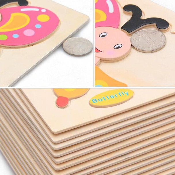 10 PCS Children Educational Toy Wooden Cartoon Jigsaw Puzzle(Fish)