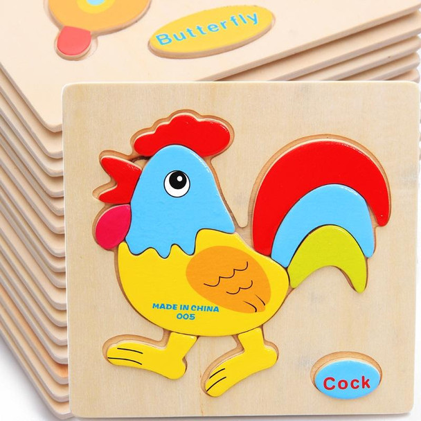 10 PCS Children Educational Toy Wooden Cartoon Jigsaw Puzzle(Fish)