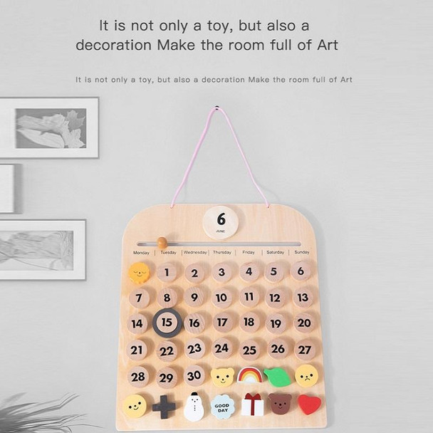 Children Room Wooden Perpetual Calendar Baby Cognitive Desktop Pendant, Spec: Plywood TC