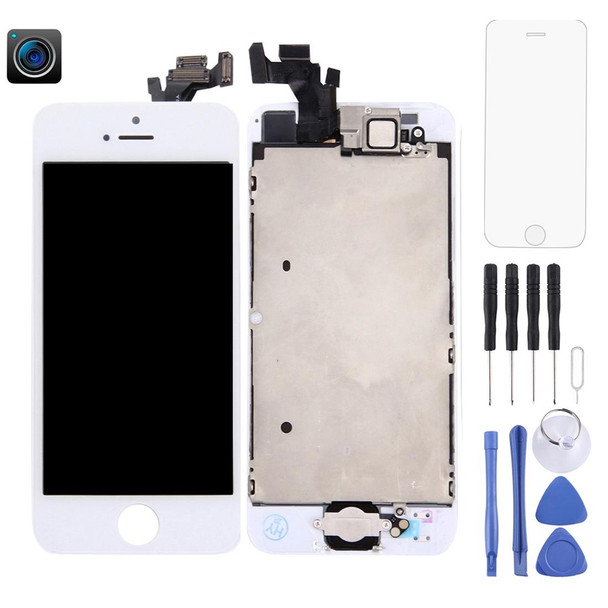 LCD Screen and Digitizer Full Assembly with Front Camera for iPhone 5(White)