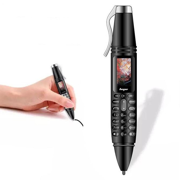 AK007 Mobile Phone, Multifunctional Remote Noise Reduction Back-clip Recording Pen with 0.96 inch Color Screen, Dual SIM Dual Standby, Support Bluetooth, GSM, LED Light, Handwriting (Silver)