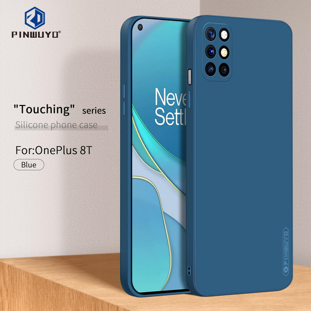 OnePlus 8T PINWUYO Touching Series Liquid Silicone TPU Shockproof Case(Blue)