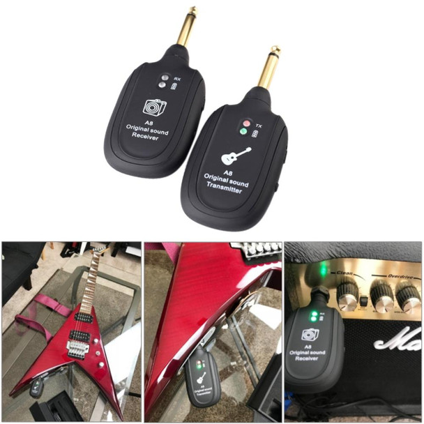 Guitar Wireless Transmitter Receiver A8 Electric Guitar Wireless Connection System Pickups