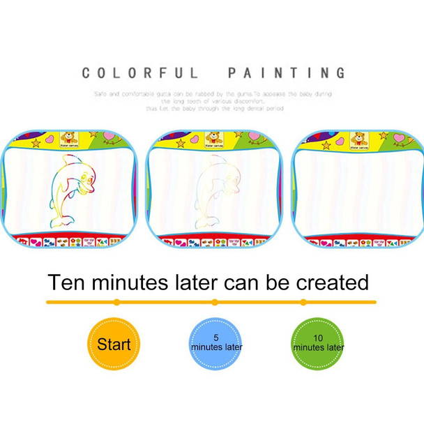 Children Rainbow Color Magic Doodle Water Drawing Mat with 2 Pen, Size: 80cm x 60cm