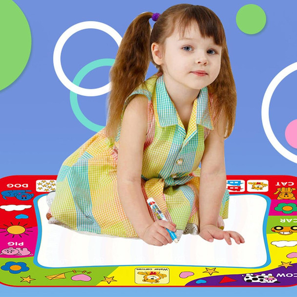 Children Rainbow Color Magic Doodle Water Drawing Mat with 2 Pen, Size: 80cm x 60cm