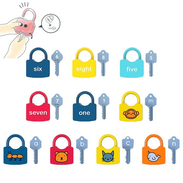10 PCS Children Alphanumeric and Number Matching Lock Early Educational Toys, Random Style Delivery