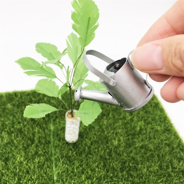 1:12 Mini House Toy Garden Accessory Simulation Iron Watering Can(Silver )