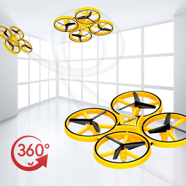 Smart Bracelet Gravity Sensing Aircraft Mini Drone(Yellow)