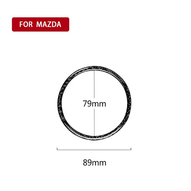 Car Carbon Fiber Steering Wheel Circle Decorative Sticker for Mazda 3 Axela / ATENZA / CX-4 / CX-5 2017-2018, Left and Right Drive Universal