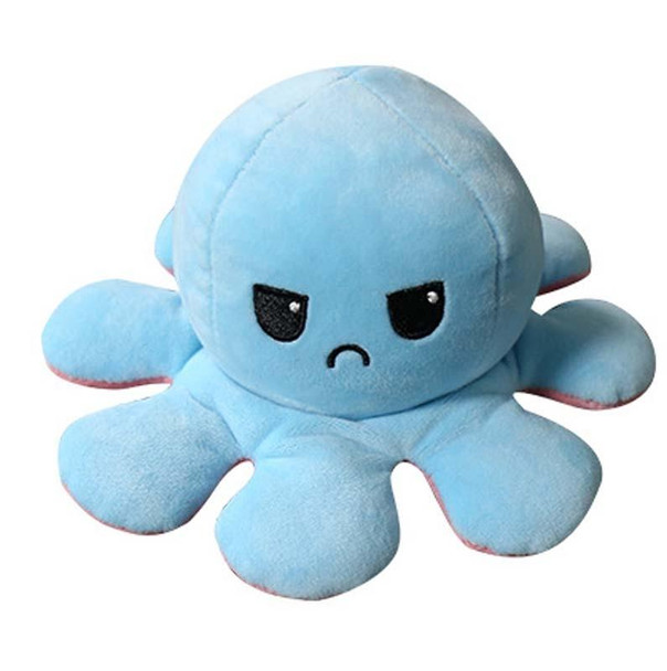 2 PCS Flipped Octopus Doll Double-Sided Flipping Doll Plush Toy(Yellow+Blue)