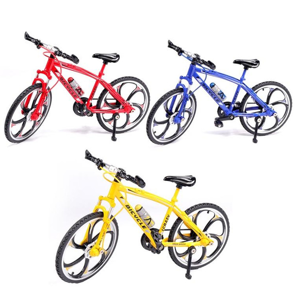 1:8 Scale Simulation Alloy Bicycle Model Mini Bicycle Toy Decoration(Mountain Bike-Yellow)