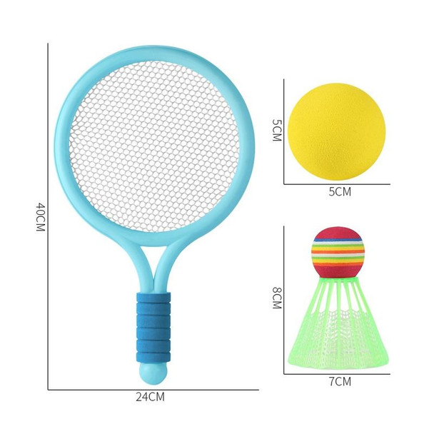 2 Pairs Children Badminton Tennis Racket Outdoor Sports With Two Balls(Blue)