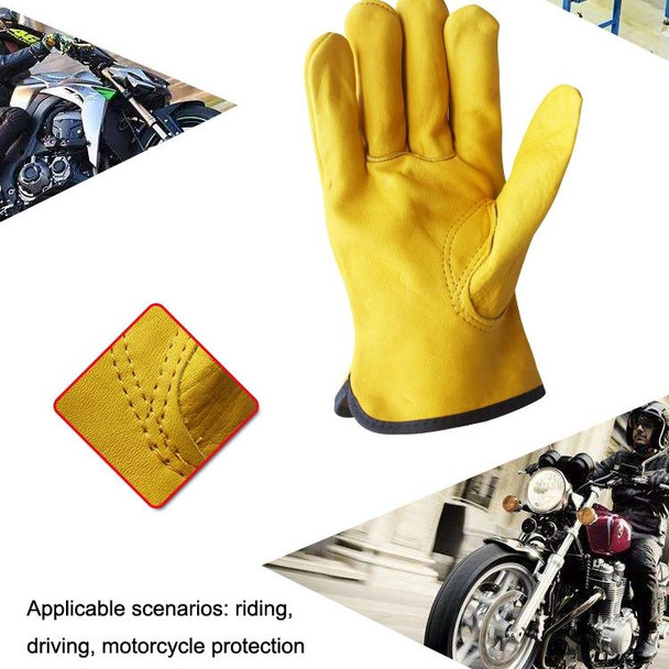 1 Pair JJ-1011 Genuine Leatherette Outdoor Wear-resistant Gardening Gloves, Size: M