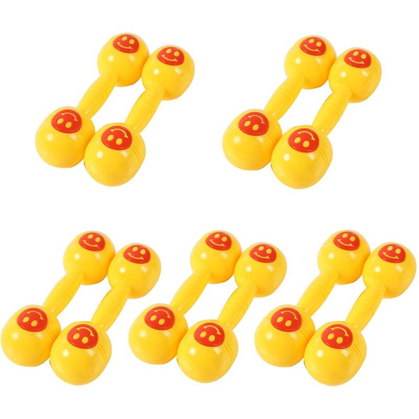 10 PCS Kindergarten Children Morning Exercise Plastic Rattle(Yellow)